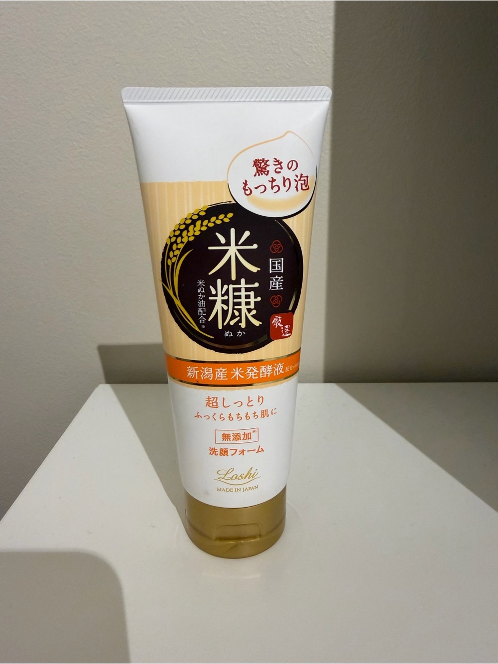 Loshi Moist Aid Domestic Whipped Face Wash Rice Bran 120g 4.23fl‎ oz New